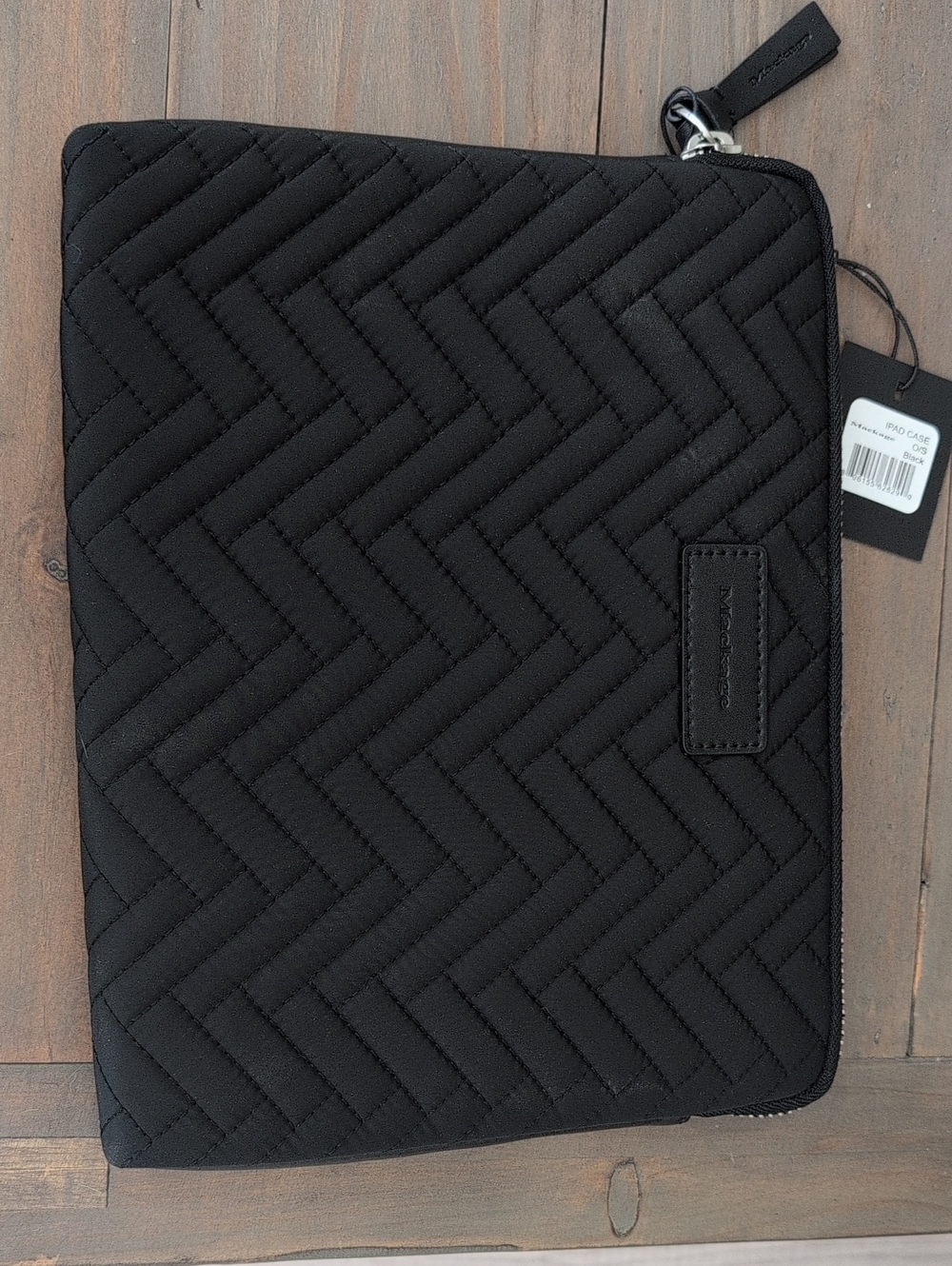 Mackage Black Quilted iPad Zip Case